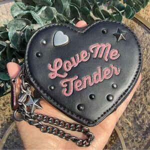 EUC Coach x Elvis “Love Me Tender” Heart Coin Case (F26239)